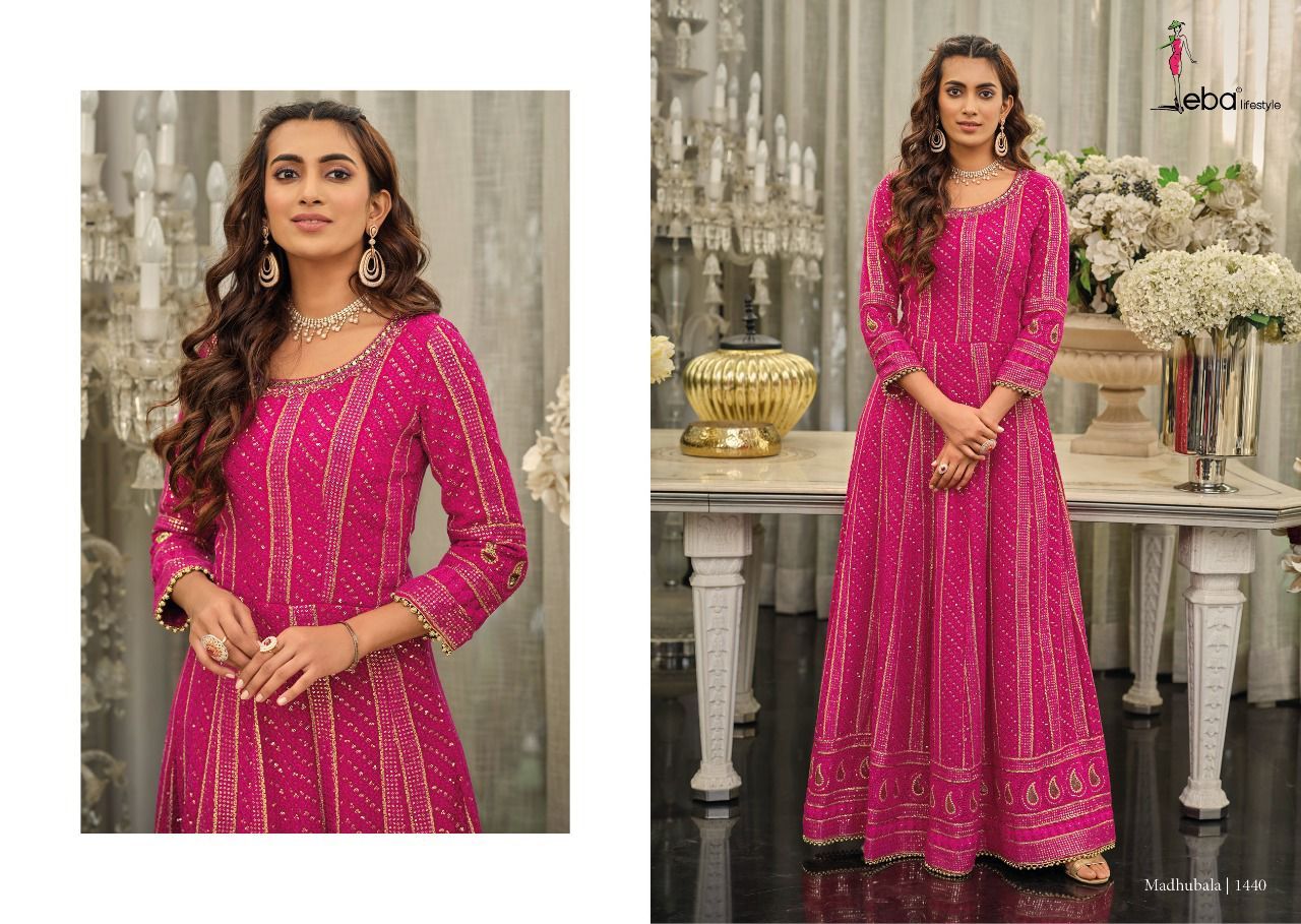 Eba Life Style Madhubala Georgette With Heavy Designer Ready Made Gown Suits Wholesaler Surat