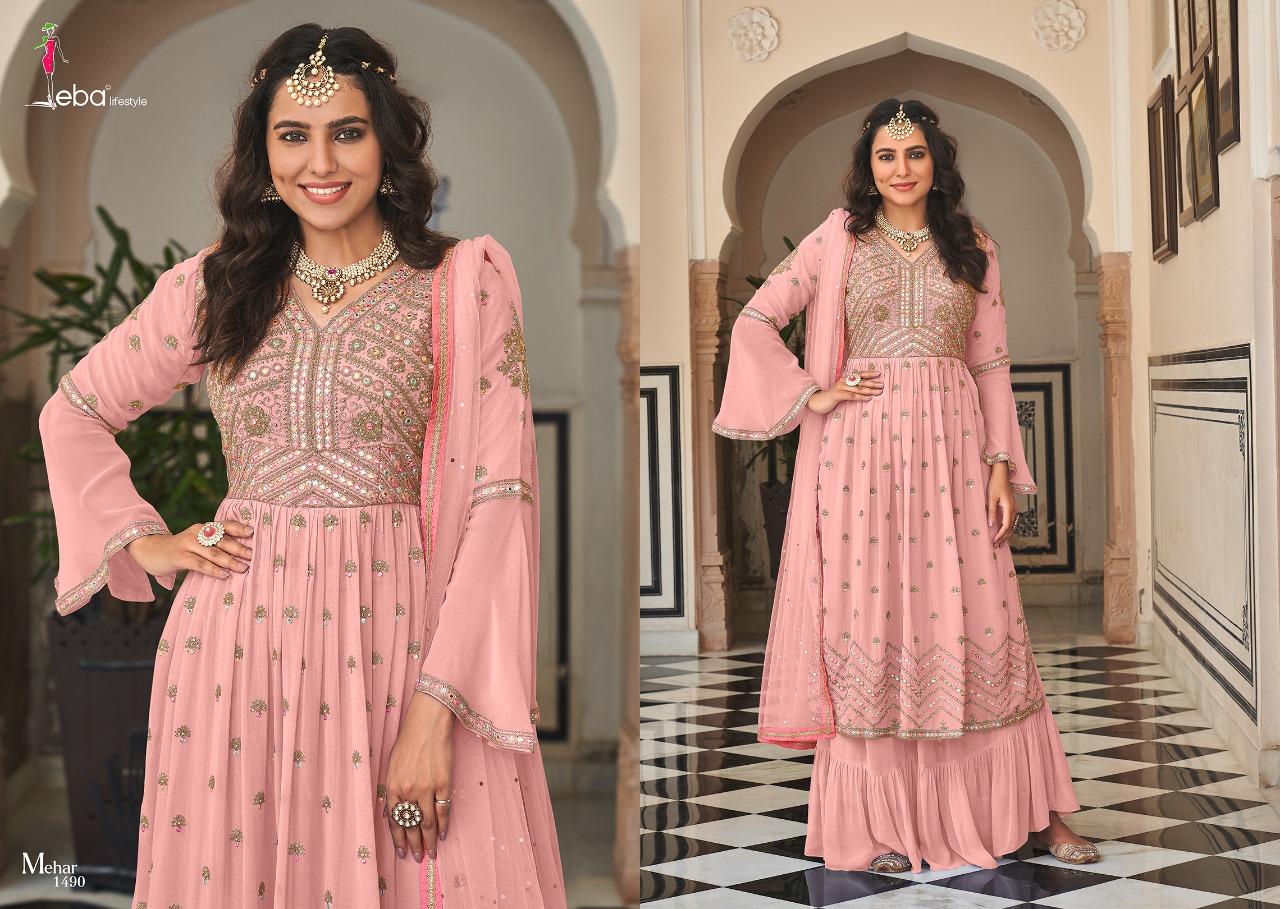 Eba Lifestyle Mehar Vol 2 Fox Georgette With Beauitful Designer Ready Made Suits Wholesaler Surat