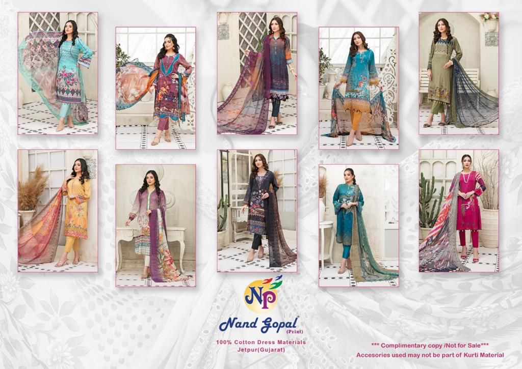 Nand Gopal Print Nazakat Cotton Karachi Style Suits Wholesaler Surat