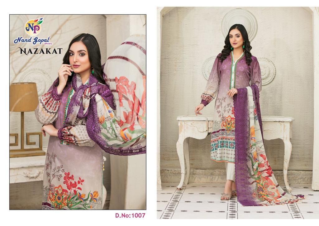 Nand Gopal Print Nazakat Cotton Karachi Style Suits Wholesaler Surat