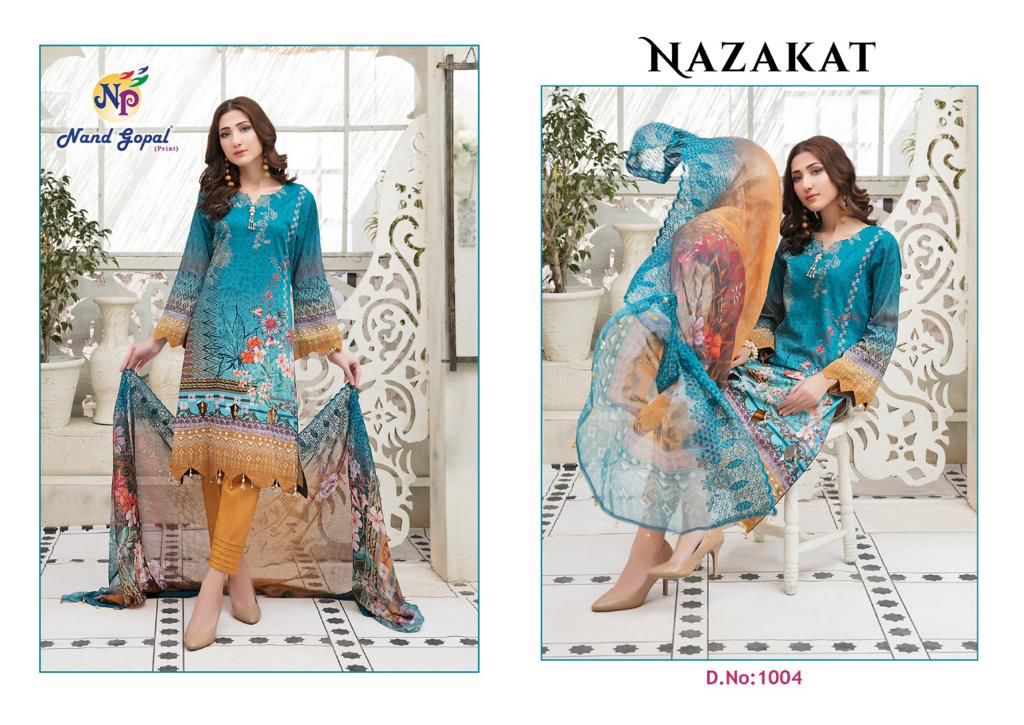 Nand Gopal Print Nazakat Cotton Karachi Style Suits Wholesaler Surat