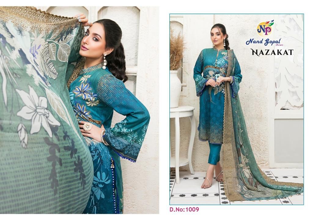 Nand Gopal Print Nazakat Cotton Karachi Style Suits Wholesaler Surat
