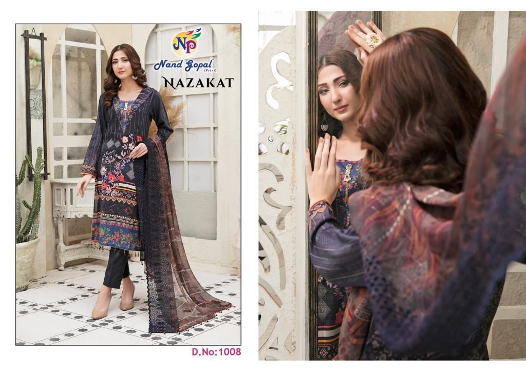 Nand Gopal Print Nazakat Cotton Karachi Style Suits Wholesaler Surat