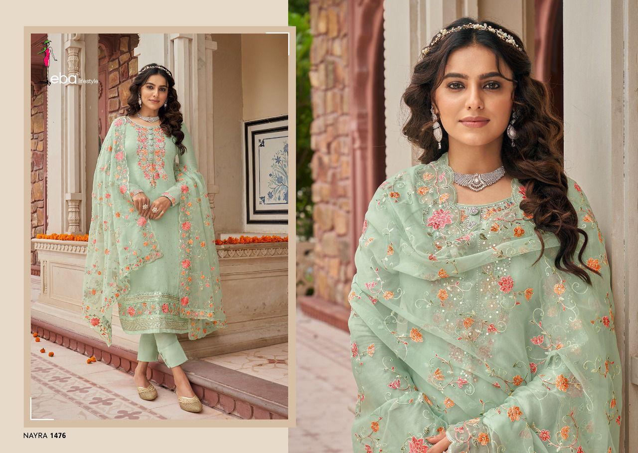Eba Lifestyle Nyra Vol 5 Viscose Silk With Beautiful Embroidery Designer Suits Wholesaler Surat