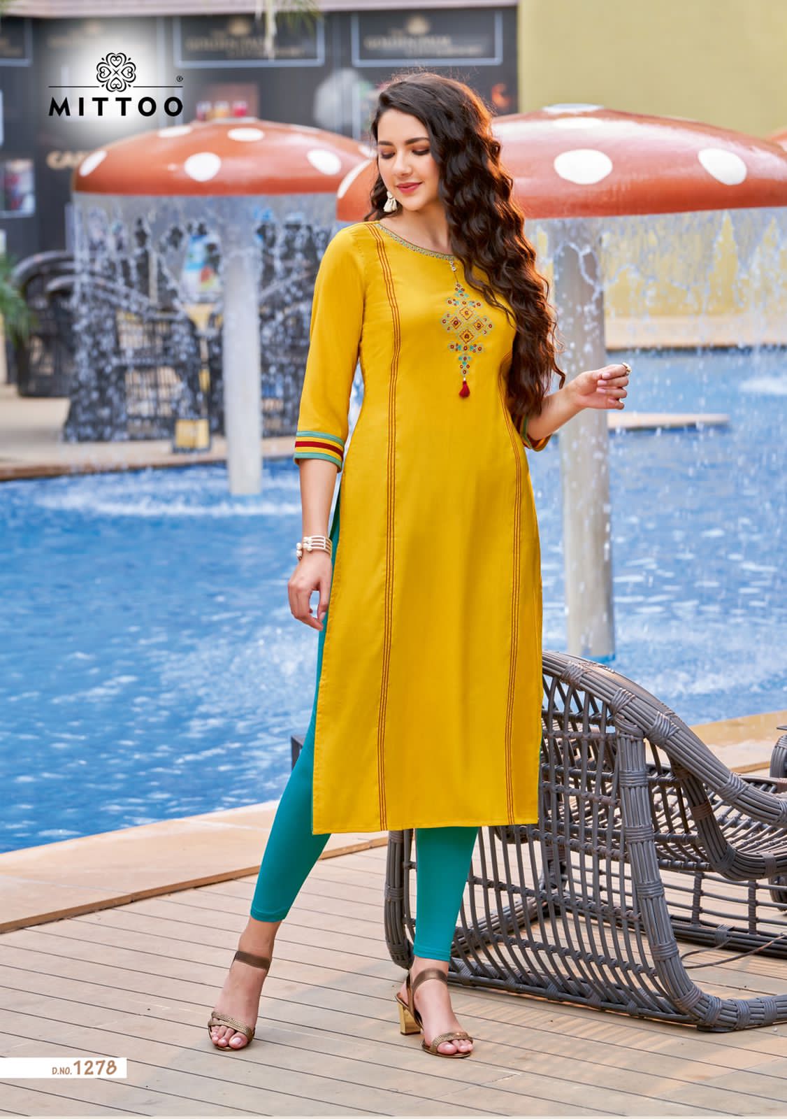 Mittoo Palak Vol 32 Rayon Fancy Straight Pattern Kurtis Wholesaler Surat