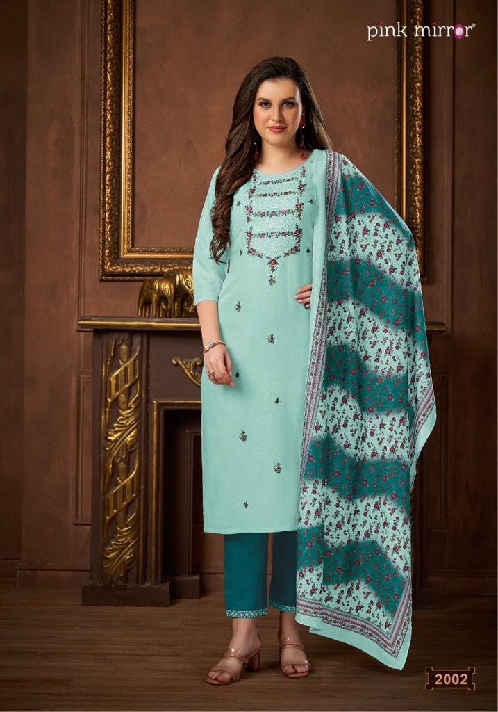 Pink Mirror Precious Vol 2 Viscose Silk With Fancy Designer Kurti Combo Set Wholesaler Surat