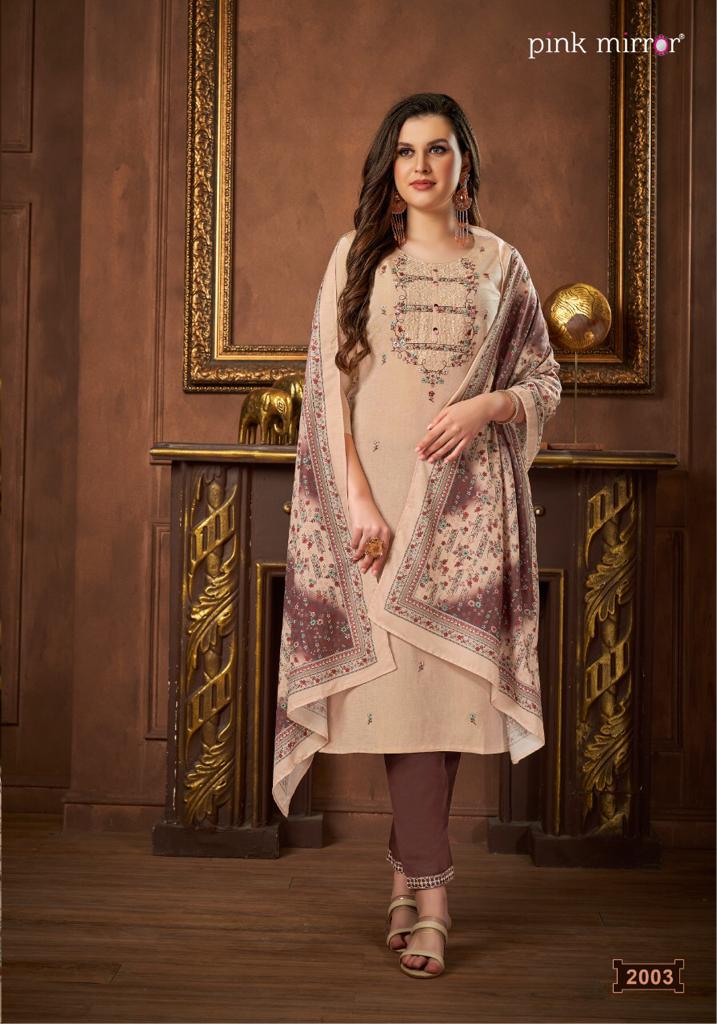 Pink Mirror Precious Vol 2 Viscose Silk With Fancy Designer Kurti Combo Set Wholesaler Surat