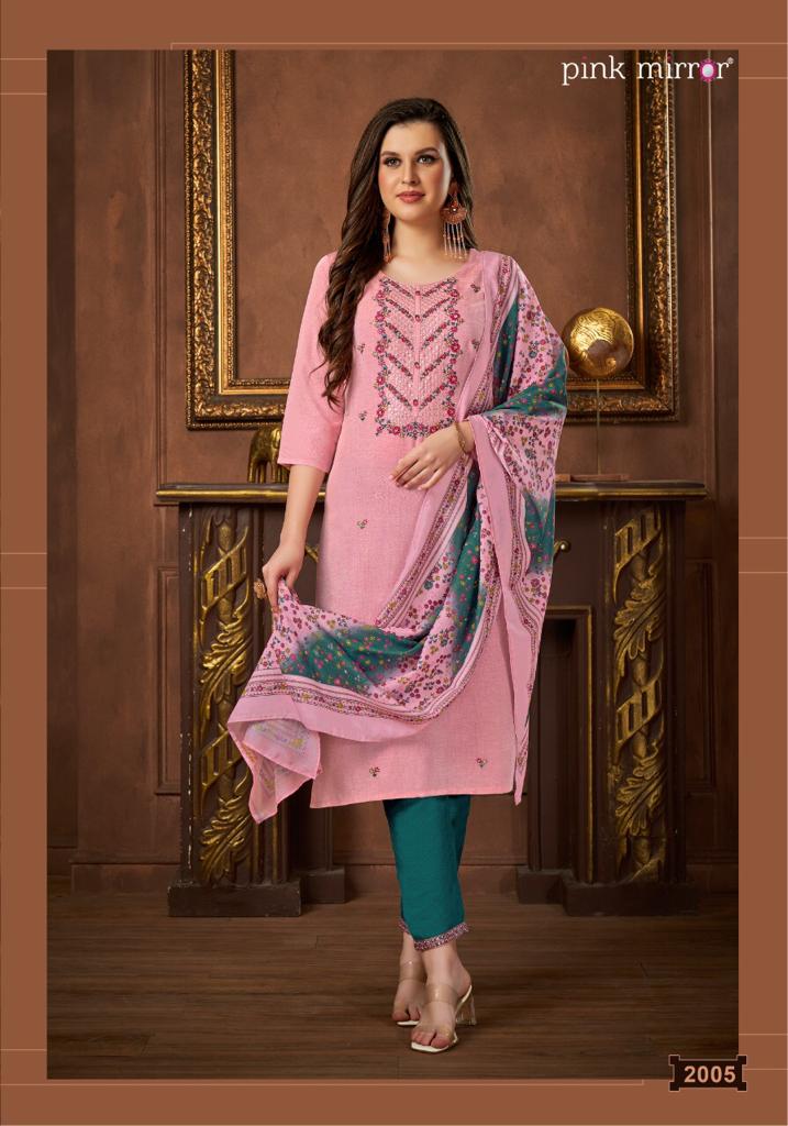 Pink Mirror Precious Vol 2 Viscose Silk With Fancy Designer Kurti Combo Set Wholesaler Surat