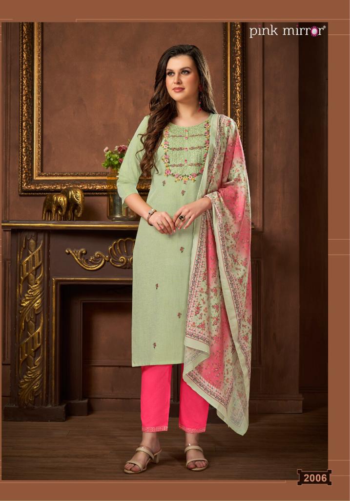 Pink Mirror Precious Vol 2 Viscose Silk With Fancy Designer Kurti Combo Set Wholesaler Surat