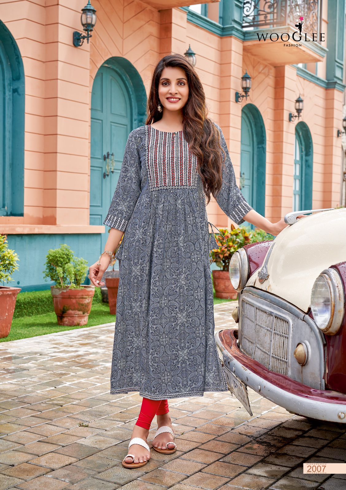 Wooglee Verona Rayon  Fancy Print Kurtis Wholesaler Surat