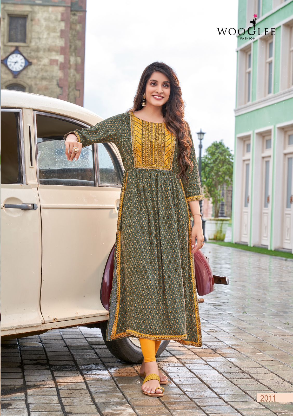Wooglee Verona Rayon  Fancy Print Kurtis Wholesaler Surat
