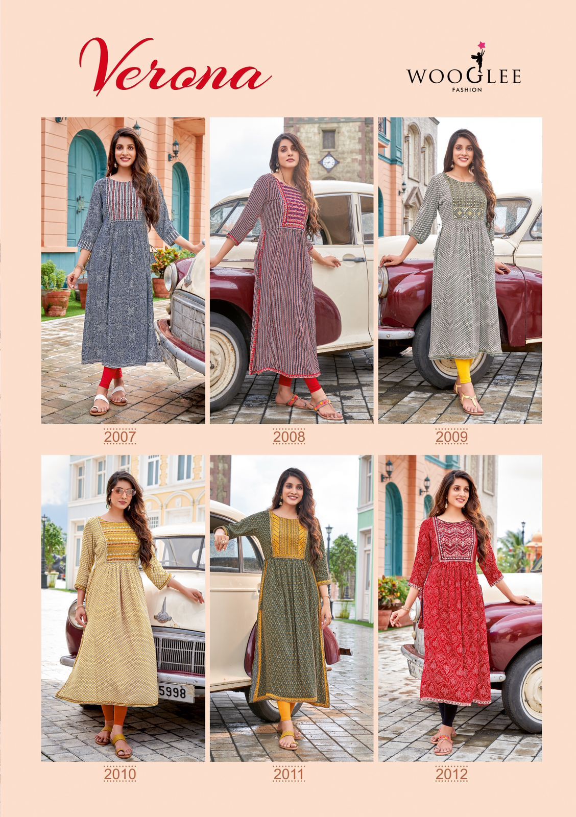 Wooglee Verona Rayon  Fancy Print Kurtis Wholesaler Surat
