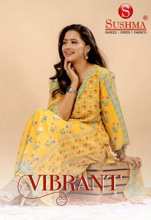 Sushma Vibrant Digital Print Designer Crape Salwar Suits Wholesaler Surat