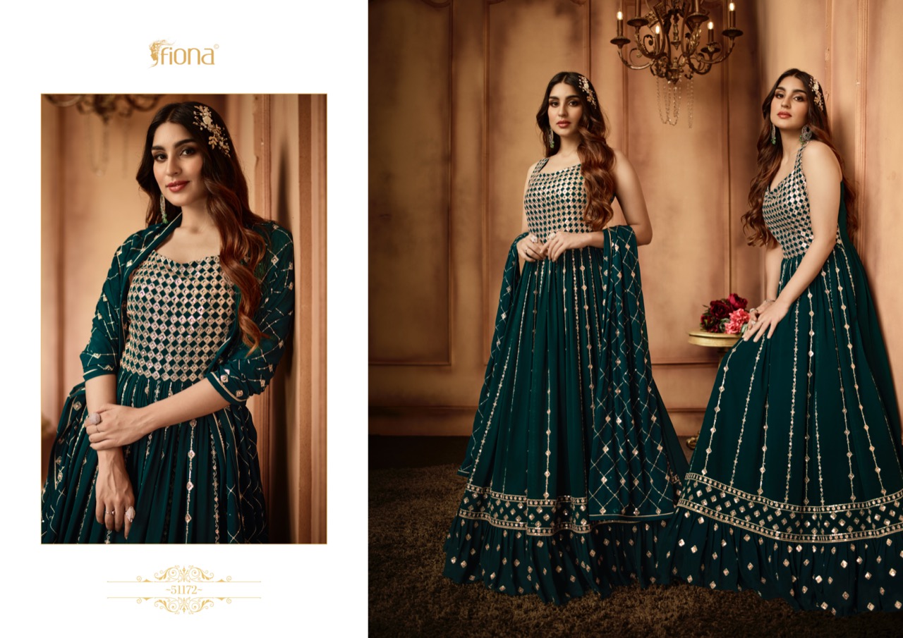 Fiona Zara Gorgette With Heavy Embroidery Designer Ready Made Gown Suits Wholesaler Surat