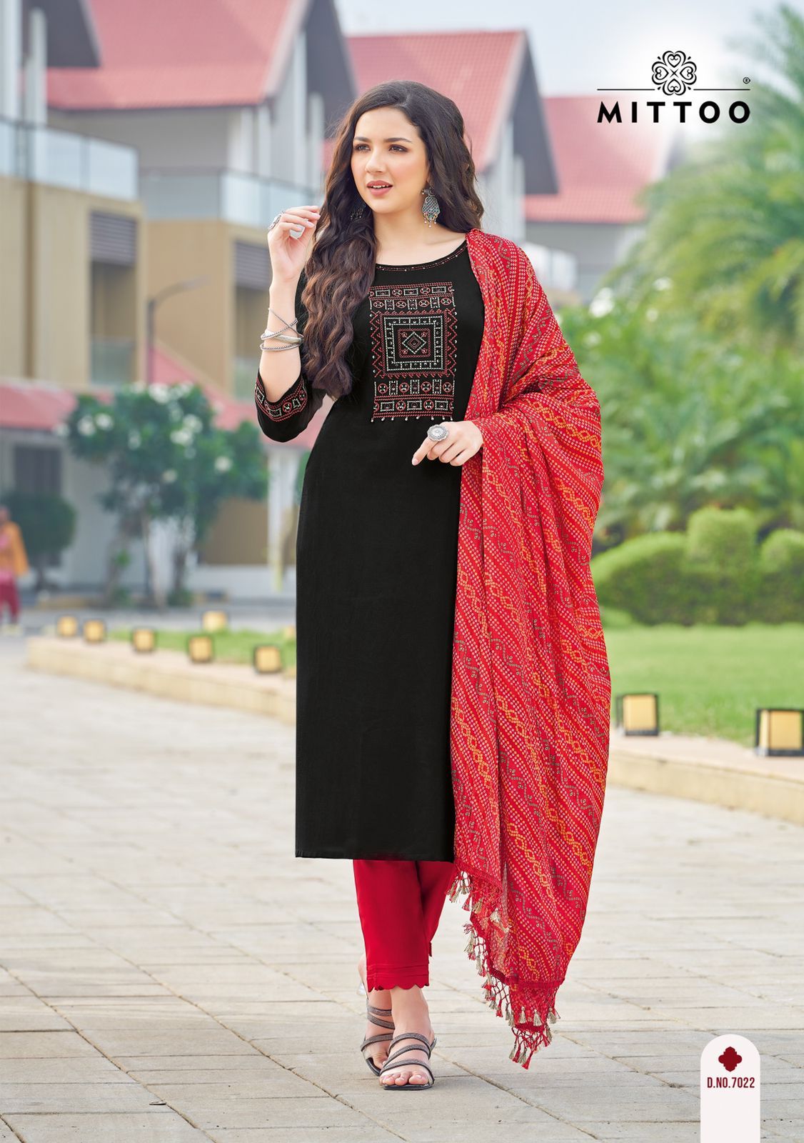 Mittoo Bansari Vol 2 Nylon Viscose With Fancy Designer Kurti Combo Set Wholesaler Surat