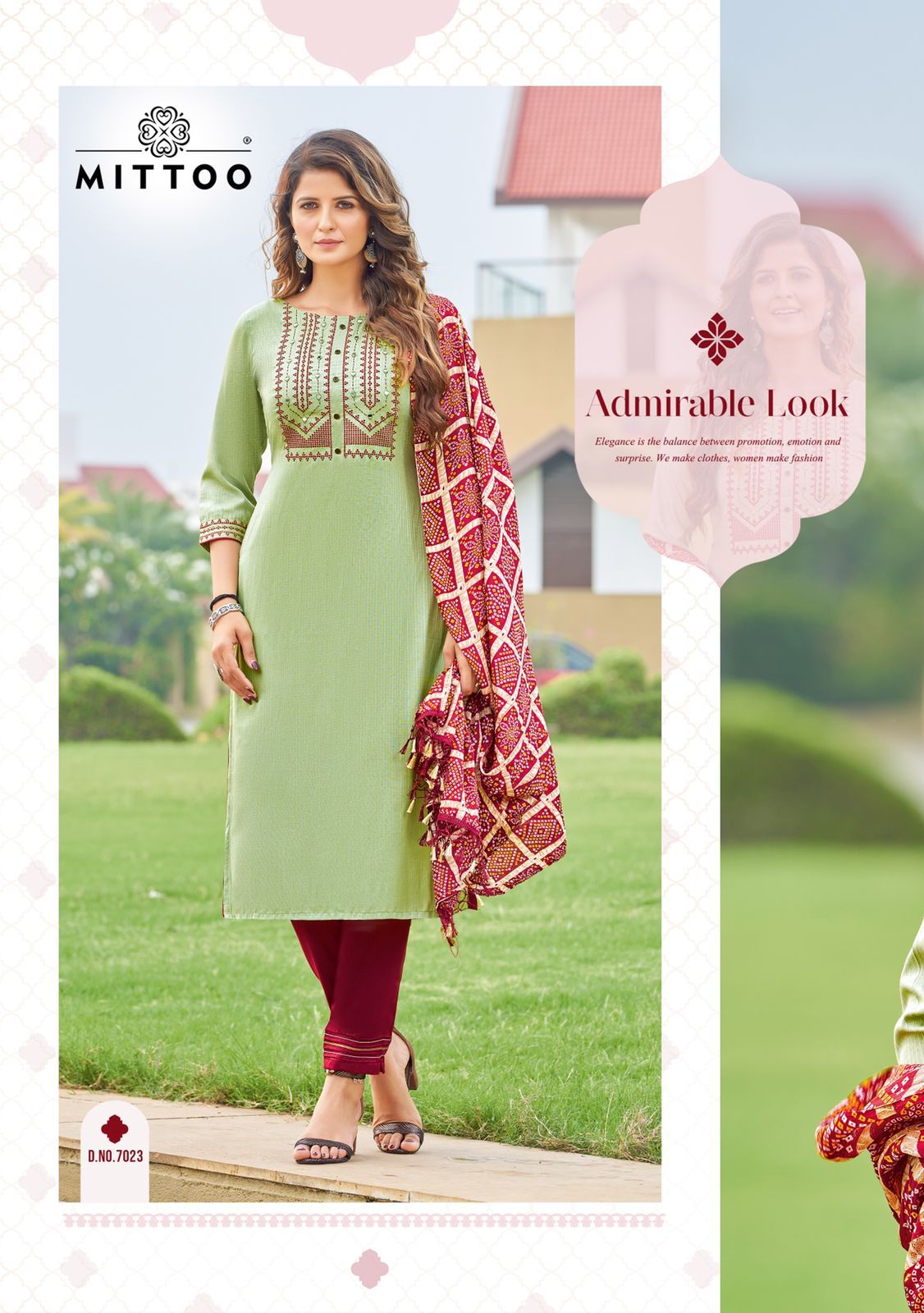 Mittoo Bansari Vol 2 Nylon Viscose With Fancy Designer Kurti Combo Set Wholesaler Surat