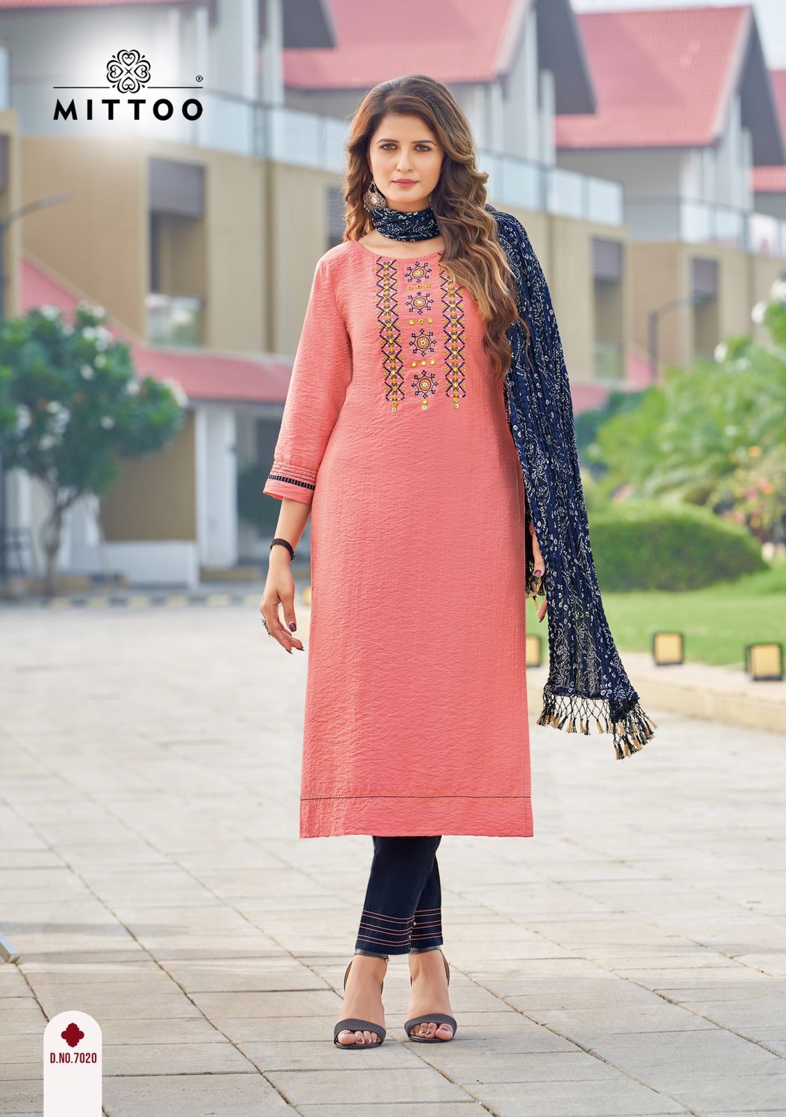 Mittoo Bansari Vol 2 Nylon Viscose With Fancy Designer Kurti Combo Set Wholesaler Surat