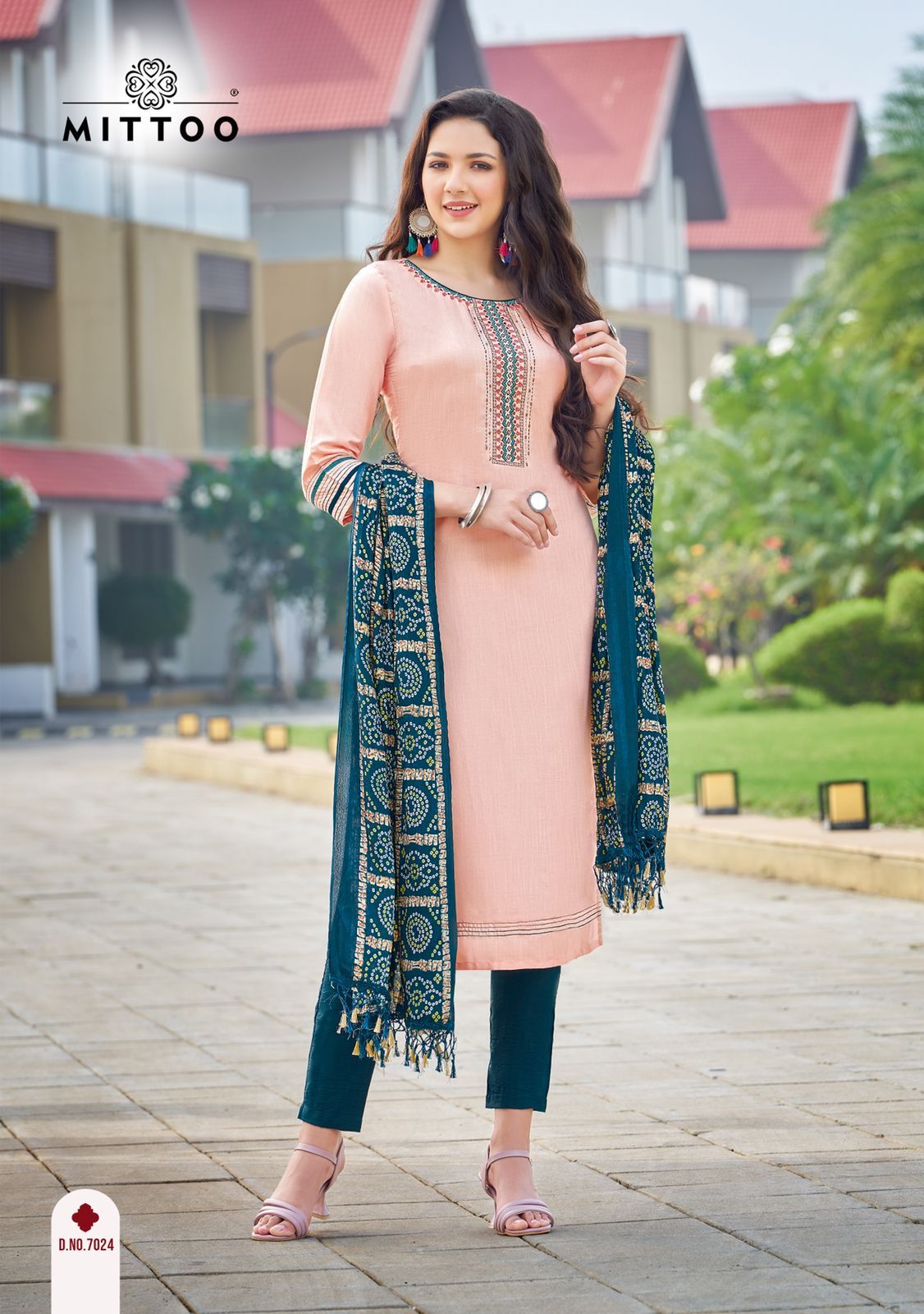 Mittoo Bansari Vol 2 Nylon Viscose With Fancy Designer Kurti Combo Set Wholesaler Surat