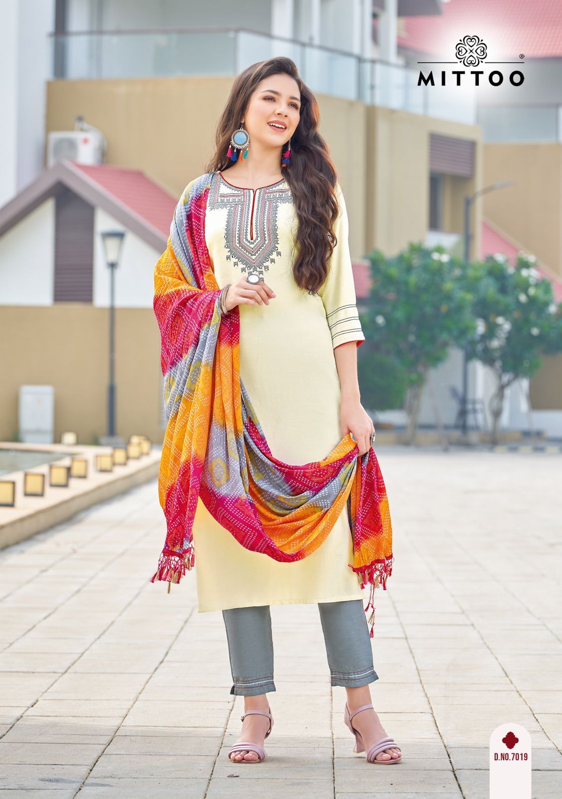 Mittoo Bansari Vol 2 Nylon Viscose With Fancy Designer Kurti Combo Set Wholesaler Surat
