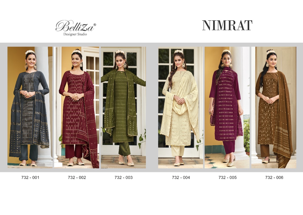 BELLIZA DESIGNER STUDIO NIMRAT SILK JACQUARD SUIT