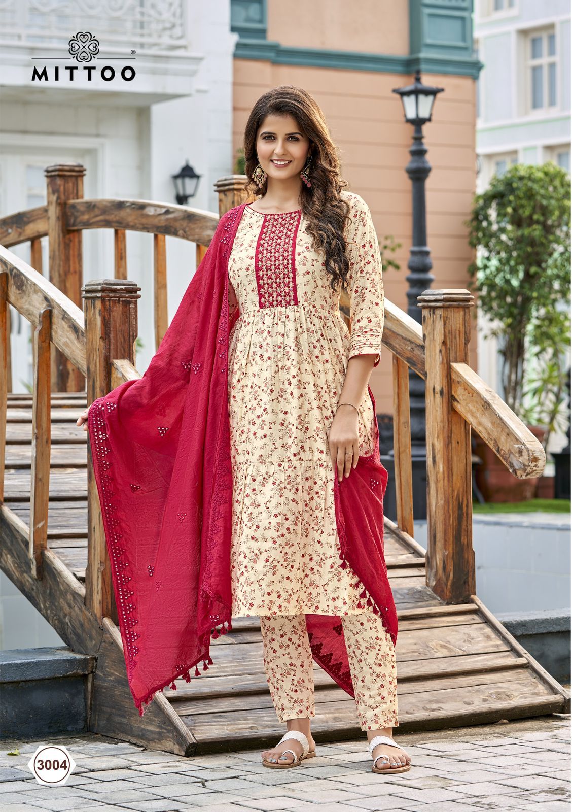 Mittoo Parampara Printed Viscose Fancy Hand Work Designer Kurti Combo Set Wholesaler Surat