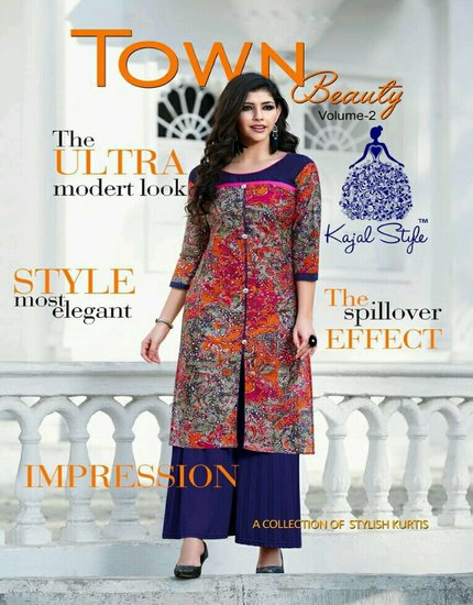 Kajal Style Town Beauty Vol 2 Cotton Printed Kurtis Wholesaler Surat