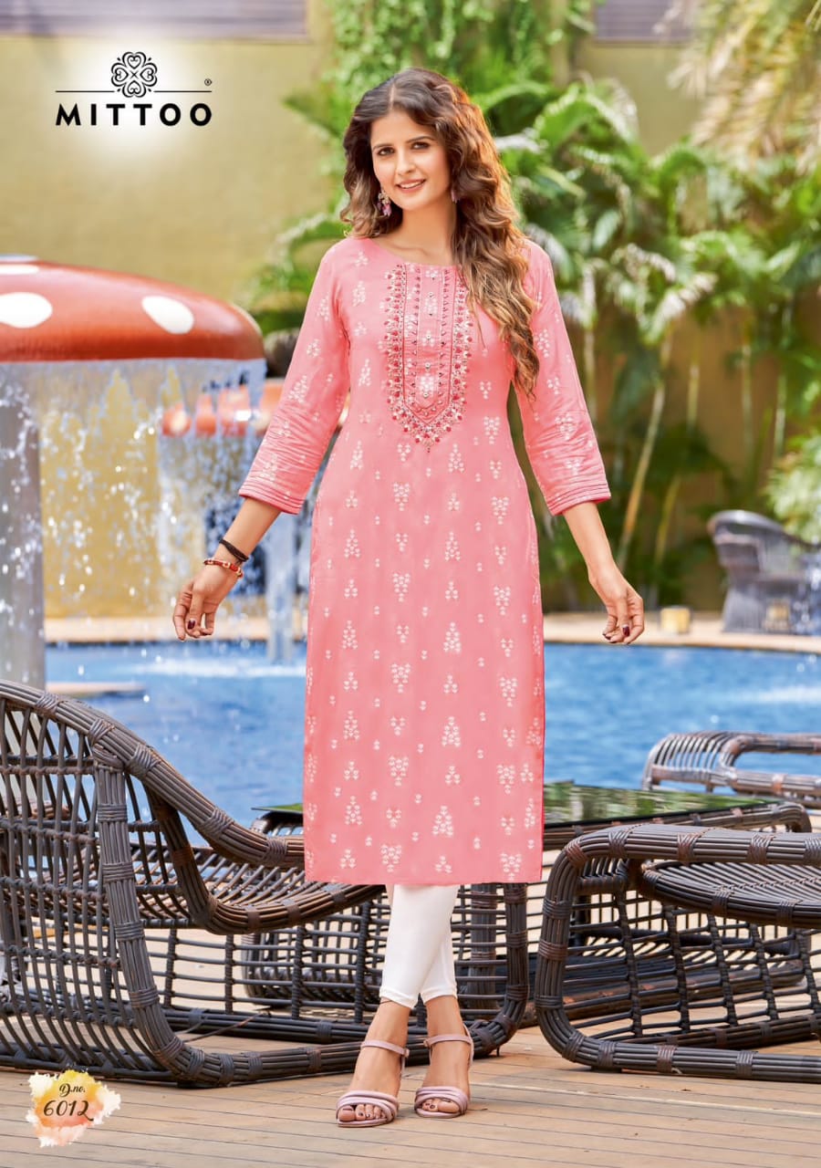 Mittoo Bandhan Vol 2 Rayon Print With Fancy Hand Work Kurtis Wholesaler Surat