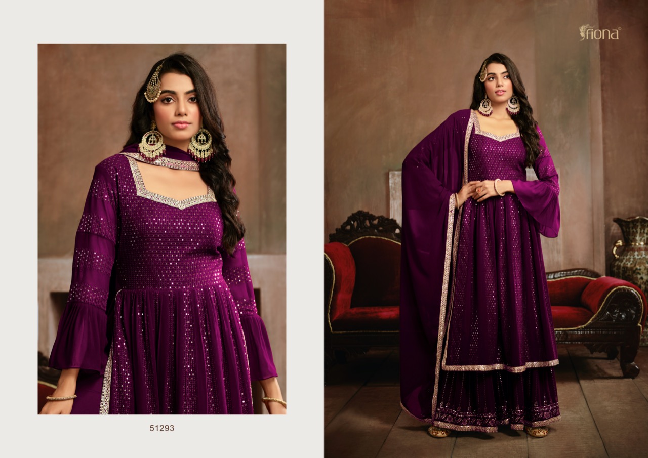 Fiona Nyra Gorgette With Heavy Designer Ready Made Sharara Suits Wholesaler Surat