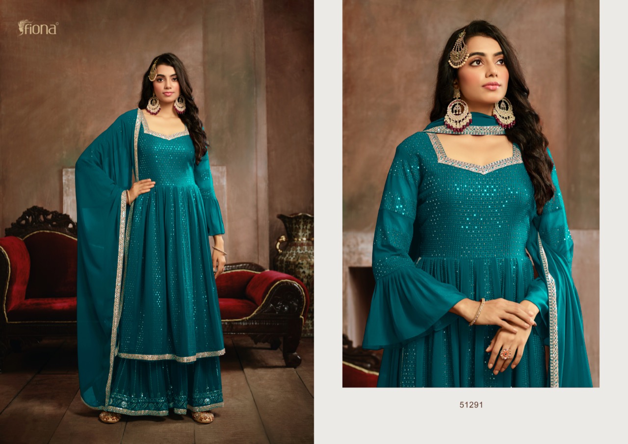 Fiona Nyra Gorgette With Heavy Designer Ready Made Sharara Suits Wholesaler Surat