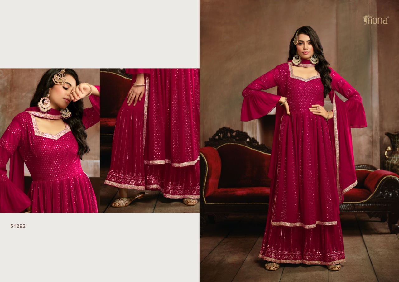 Fiona Nyra Gorgette With Heavy Designer Ready Made Sharara Suits Wholesaler Surat
