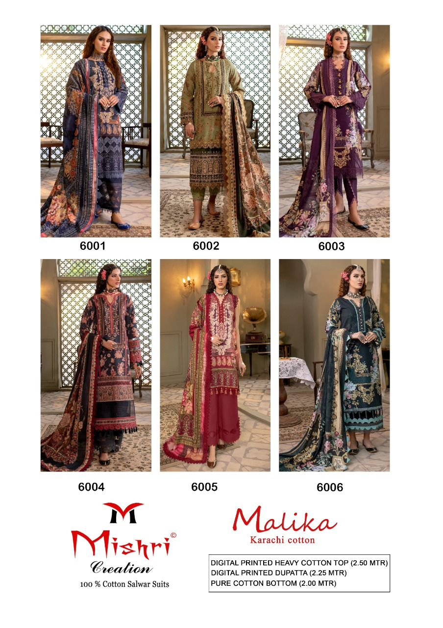 Mishri Creation Mallika Vol 6 Karachi Cotton Salwar Suits Wholesaler Surat