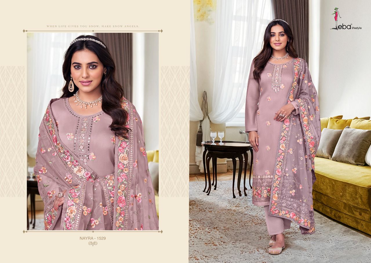 Eba Lifestyle Nyra Vol 6 Viscose Silk Beautiful Embroidery Designer Suits Wholesaler Surat