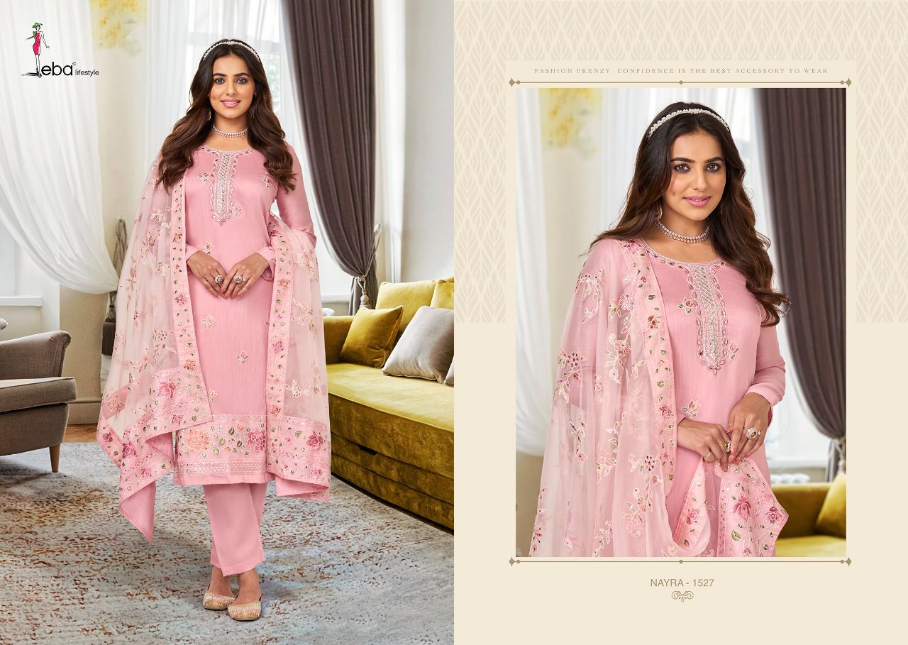 Eba Lifestyle Nyra Vol 6 Viscose Silk Beautiful Embroidery Designer Suits Wholesaler Surat