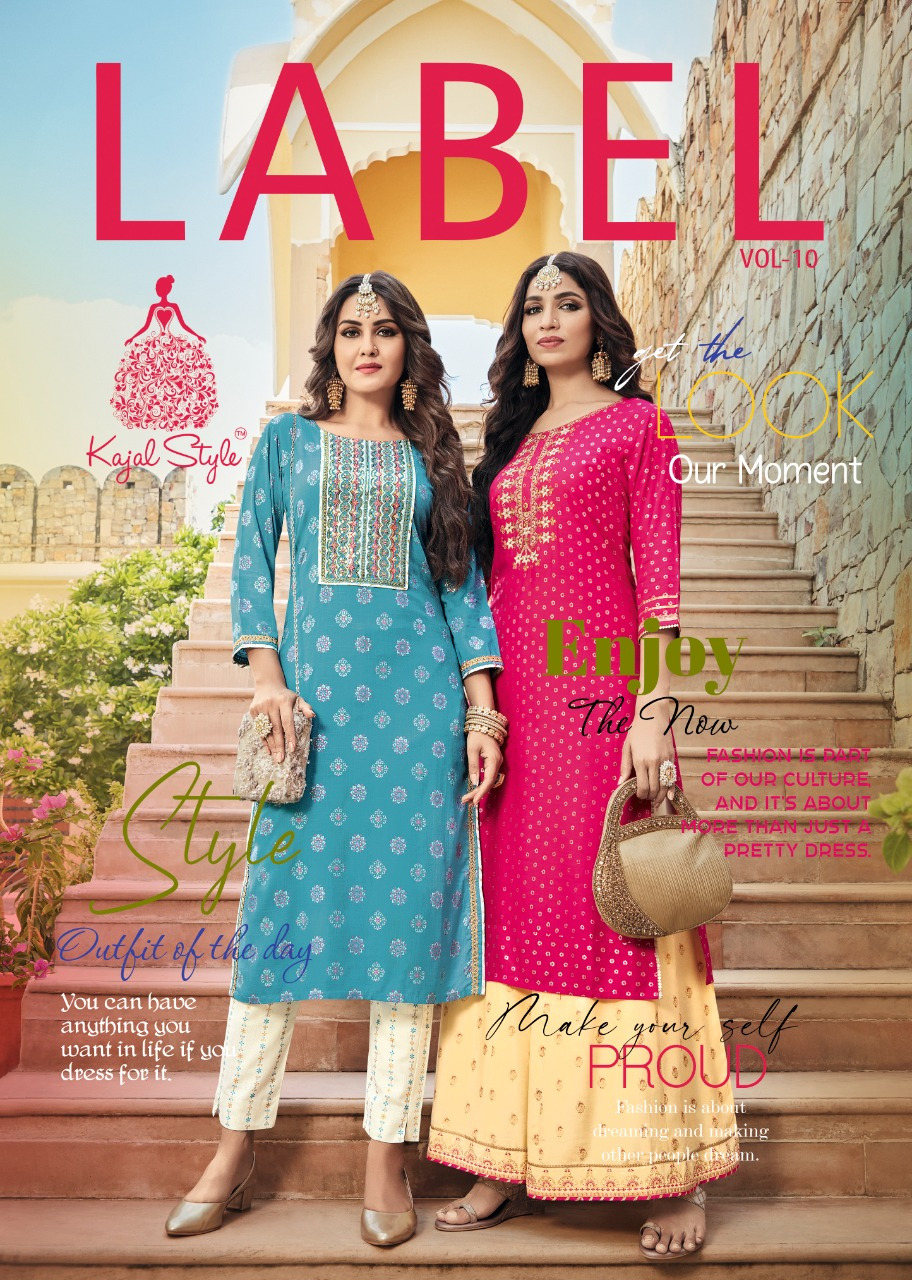 Kajal Style Fashion Label Vol 10 Kurti Plazo Pair Latest Collection Best Price Dealer