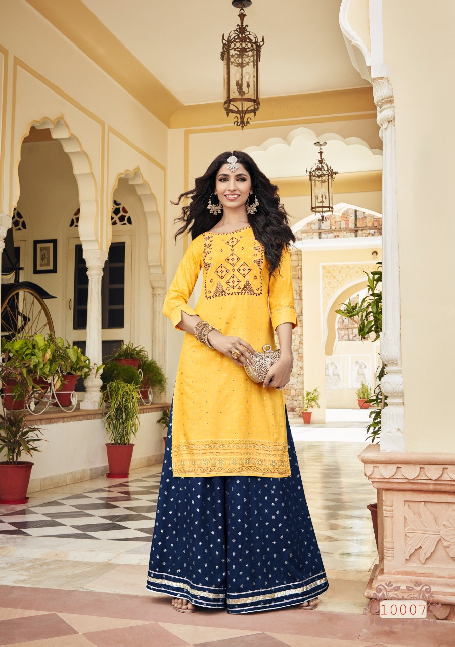 Kajal Style Fashion Label Vol 10 Kurti Plazo Pair Latest Collection Best Price Dealer