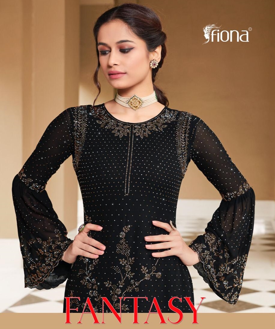 Fiona Fantasy Georgette With Heavy Beautiful Designer Suits Wholesaler Surat
