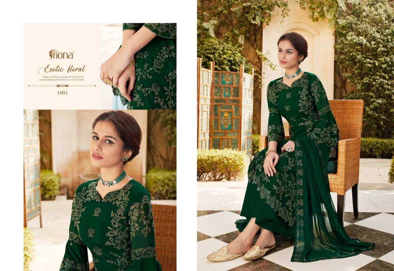 Fiona Fantasy Georgette With Heavy Beautiful Designer Suits Wholesaler Surat