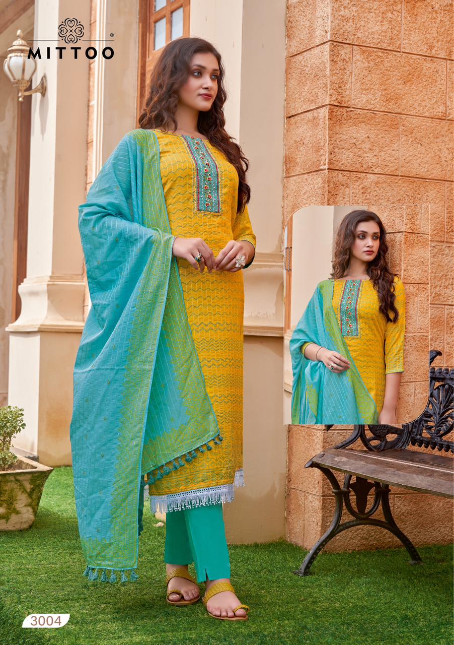 Mittoo Kum Kum Muslin Weaving Embroidery Designer Kurti Combo Set Wholesaler Surat