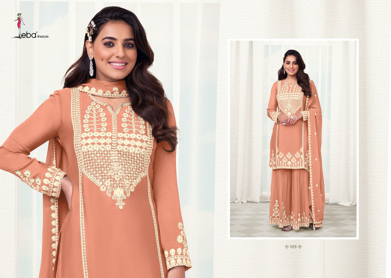 Eba Lifestyle Maria Vol 2 Chinon With Fancy Embroidery Designer Suits Wholesaler Surat