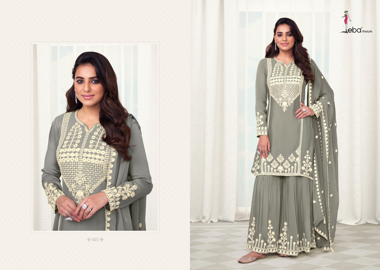 Eba Lifestyle Maria Vol 2 Chinon With Fancy Embroidery Designer Suits Wholesaler Surat