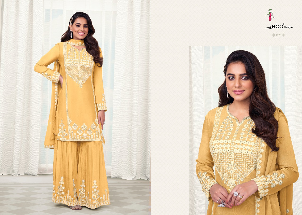 Eba Lifestyle Maria Vol 2 Chinon With Fancy Embroidery Designer Suits Wholesaler Surat