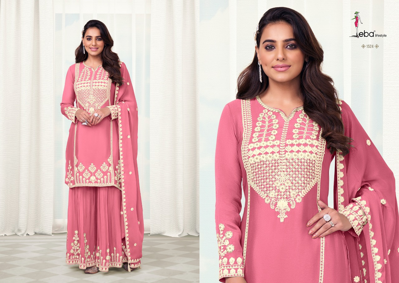 Eba Lifestyle Maria Vol 2 Chinon With Fancy Embroidery Designer Suits Wholesaler Surat