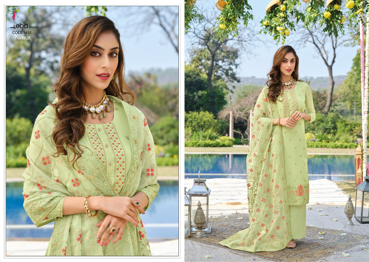 Eba Lifestyle Nimrat Viscose With Heavy Embroidery Designer Salwar Suits Wholesaler Surat