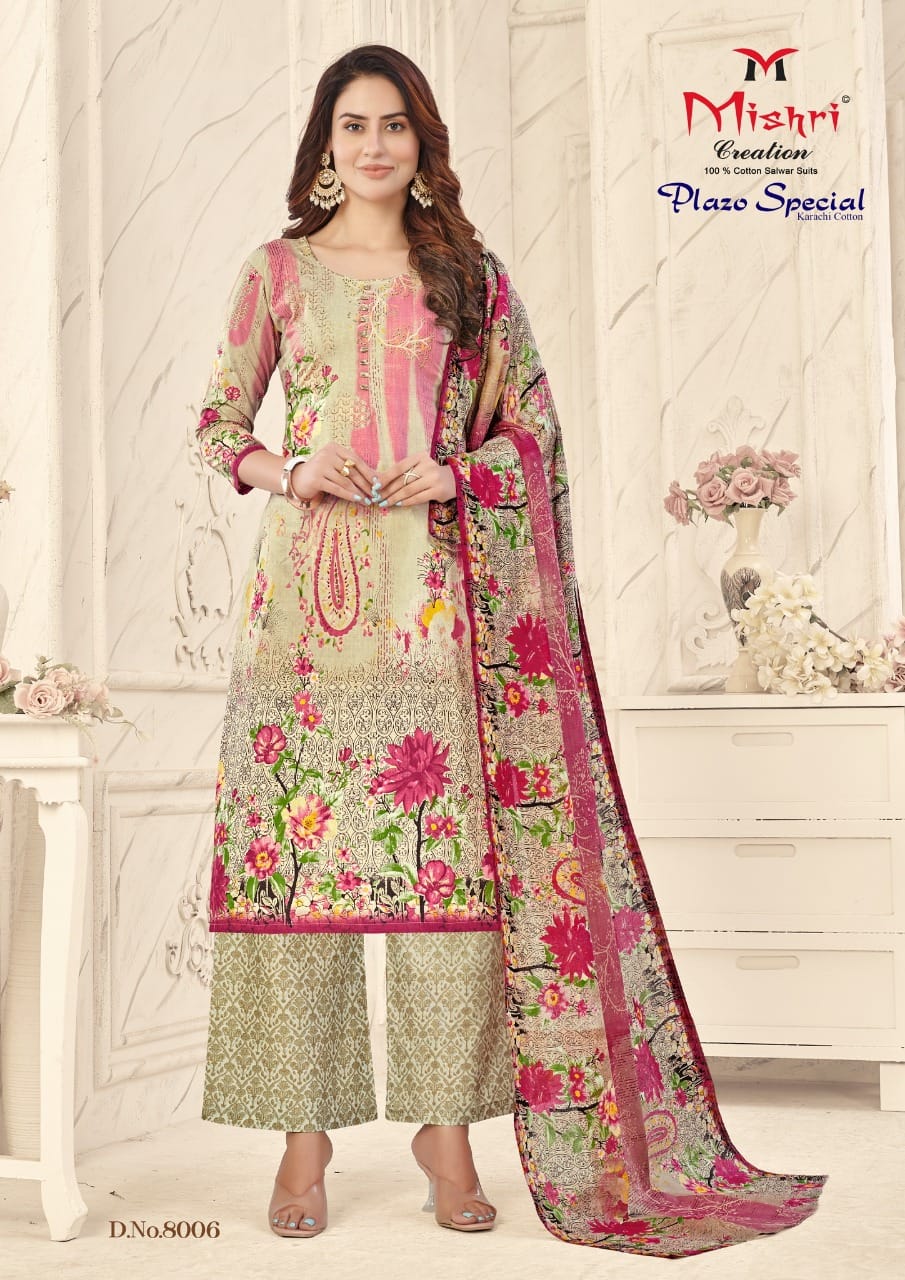 Mishri Creation Plazo Special Vol 8 Cotton Printed Suits Wholesaler Surat