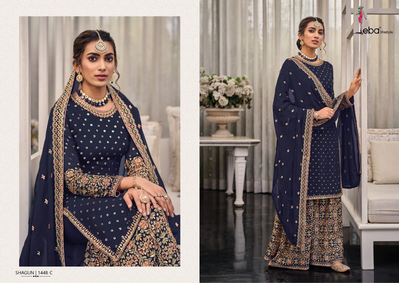 Eba Lifestyle Shagun Color Edition Vol 3 Georgette Embroidery Designer Suits Wholesaler Surat