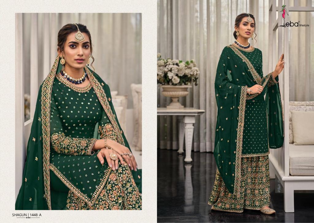 Eba Lifestyle Shagun Color Edition Vol 4 Georgette Embroidery Designer Suits Wholesaler Surat