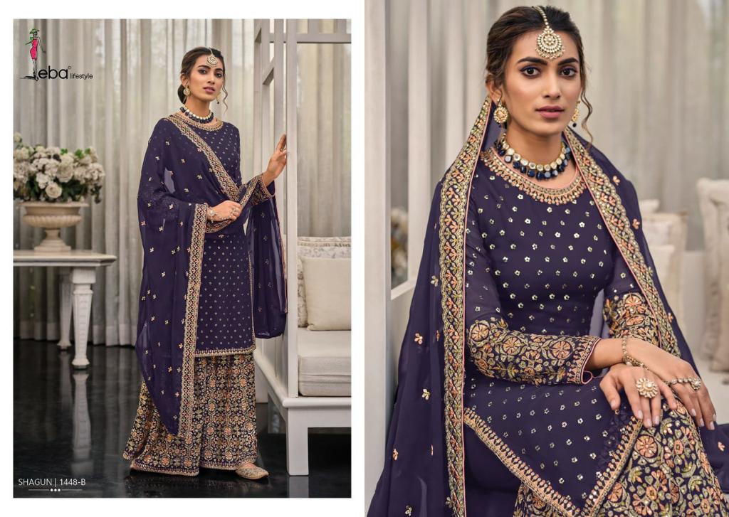 Eba Lifestyle Shagun Color Edition Vol 4 Georgette Embroidery Designer Suits Wholesaler Surat