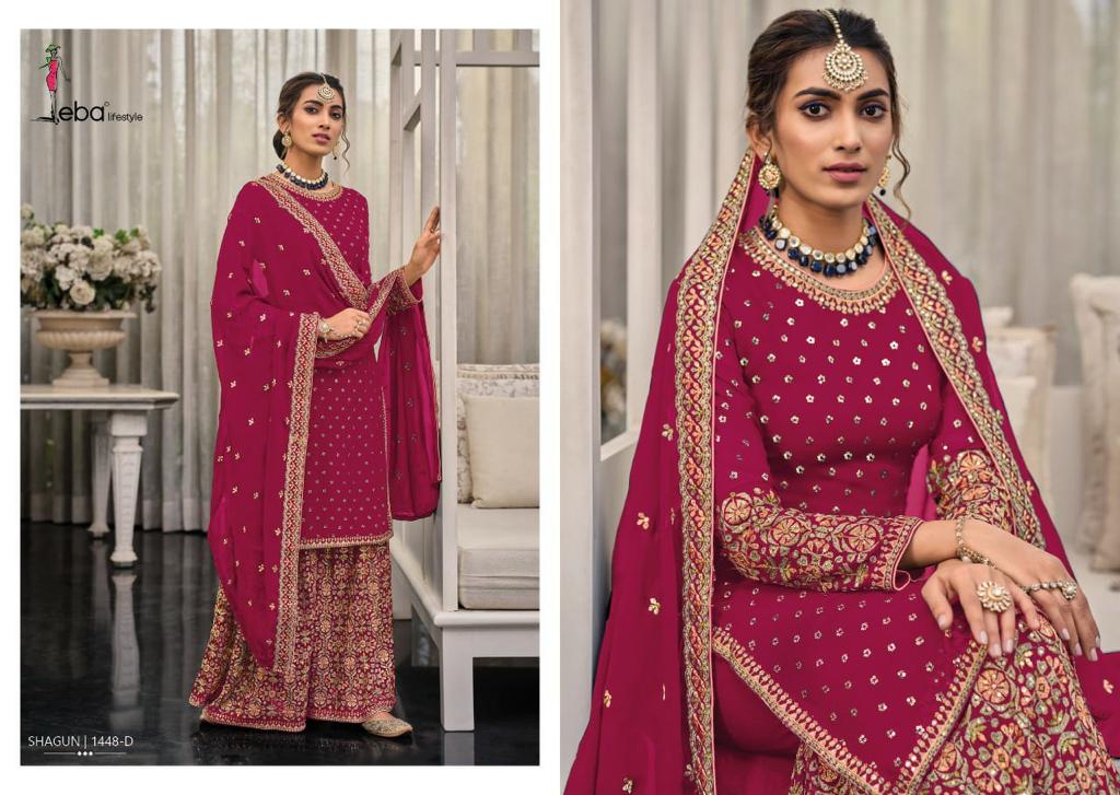 Eba Lifestyle Shagun Color Edition Vol 4 Georgette Embroidery Designer Suits Wholesaler Surat
