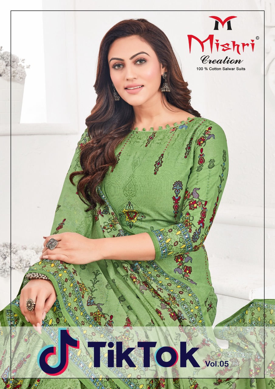 Mishri Creation Tik Tok Vol 5 Cotton Printed Dress Material Wholesaler Surat
