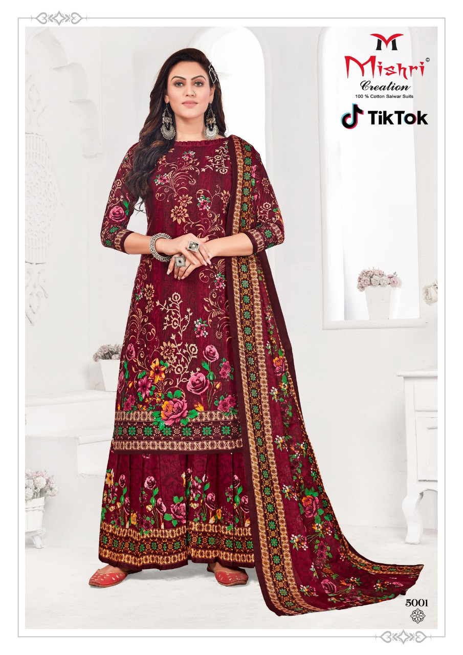 Mishri Creation Tik Tok Vol 5 Cotton Printed Dress Material Wholesaler Surat